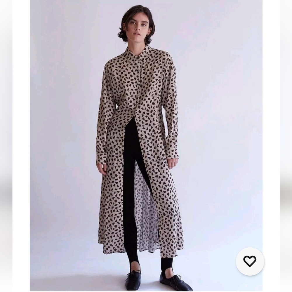 NWT || THAKOON || Collective leopard print, button down, tan/brown spots, size 4